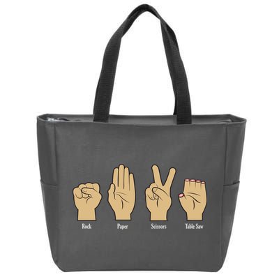 Rock Paper Scissors Table Saw Zip Tote Bag