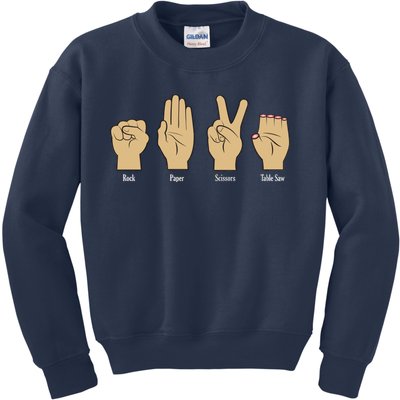 Rock Paper Scissors Table Saw Kids Sweatshirt