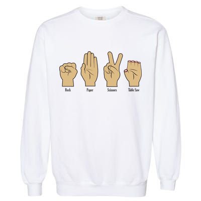 Rock Paper Scissors Table Saw Garment-Dyed Sweatshirt