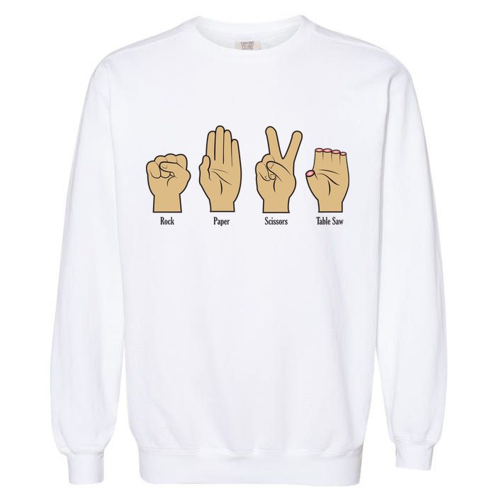 Rock Paper Scissors Table Saw Garment-Dyed Sweatshirt