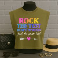 Rock The Test Garment-Dyed Women's Muscle Tee