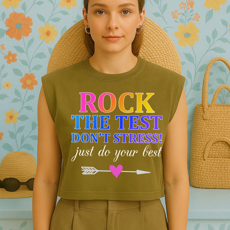 Rock The Test Garment-Dyed Women's Muscle Tee