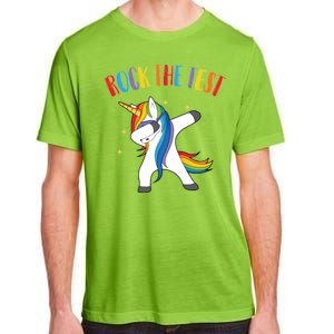 Rock The Test Dabbing Unicorn Adult ChromaSoft Performance T-Shirt