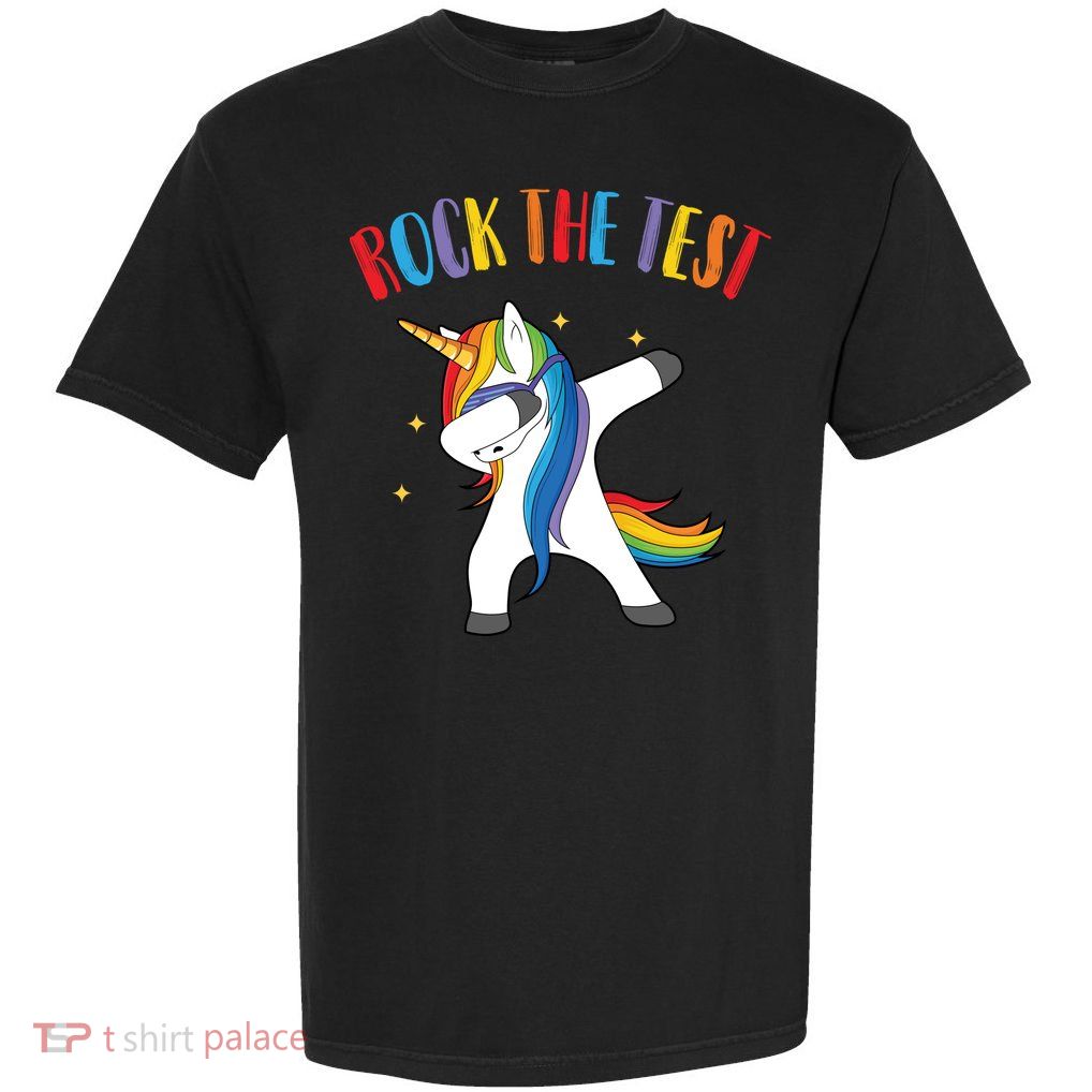 Rock The Test Dabbing Unicorn Garment-Dyed Heavyweight T-Shirt