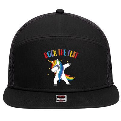 Rock The Test Dabbing Unicorn 7 Panel Mesh Trucker Snapback Hat