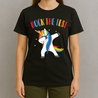 Rock The Test Dabbing Unicorn T-Shirt