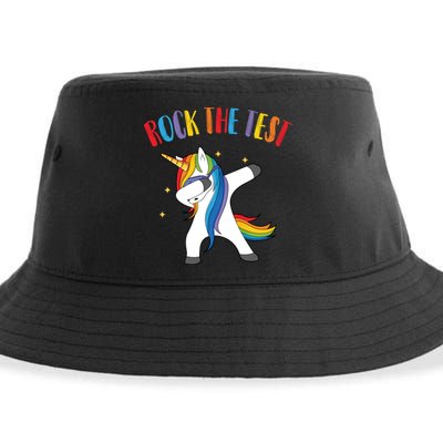 Rock The Test Dabbing Unicorn Sustainable Bucket Hat