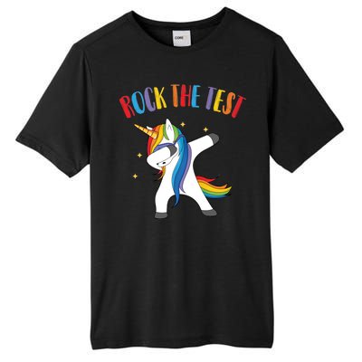 Rock The Test Dabbing Unicorn Tall Fusion ChromaSoft Performance T-Shirt