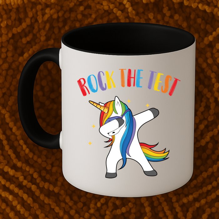 Rock The Test Dabbing Unicorn Mug