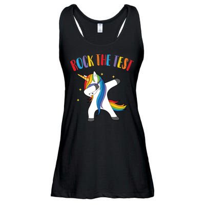 Rock The Test Dabbing Unicorn Ladies Essential Flowy Tank