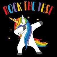 Rock The Test Dabbing Unicorn Flat Bill Trucker Hat