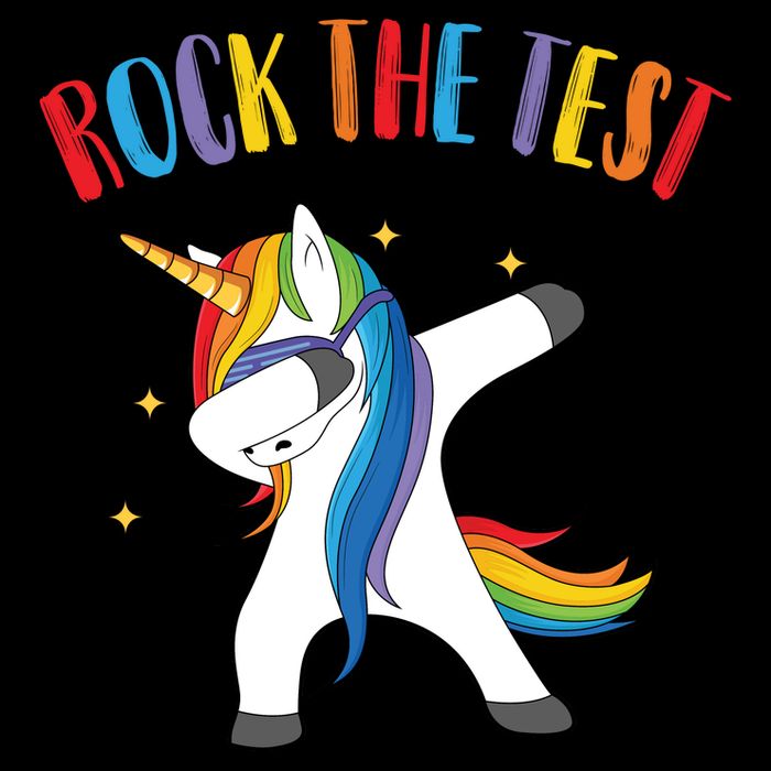 Rock The Test Dabbing Unicorn Flat Bill Trucker Hat