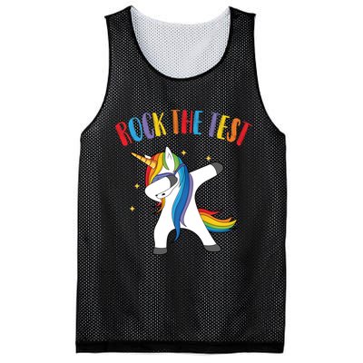 Rock The Test Dabbing Unicorn Mesh Reversible Basketball Jersey Tank
