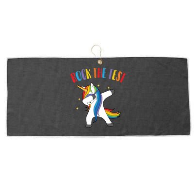 Rock The Test Dabbing Unicorn Large Microfiber Waffle Golf Towel