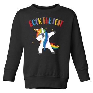 Rock The Test Dabbing Unicorn Toddler Sweatshirt