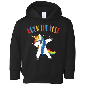 Rock The Test Dabbing Unicorn Toddler Hoodie