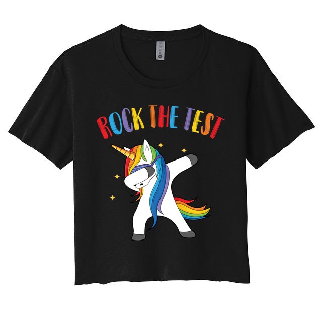 Rock The Test Dabbing Unicorn Crop Top
