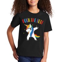 Rock The Test Dabbing Unicorn Kids T-Shirt