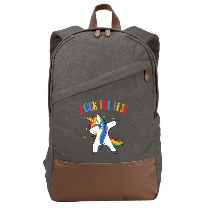 Rock The Test Dabbing Unicorn Cotton Canvas Backpack