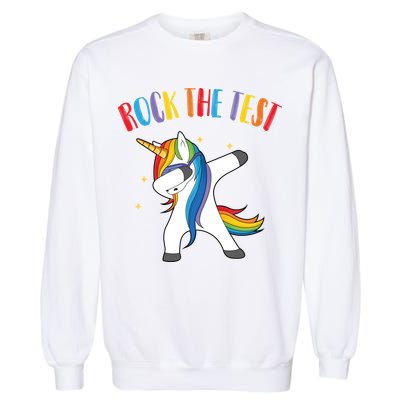 Rock The Test Dabbing Unicorn Garment-Dyed Sweatshirt