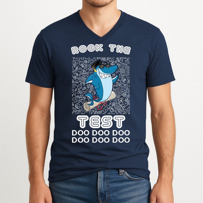 Rock The Test Doo Doo Doo V-Neck T-Shirt