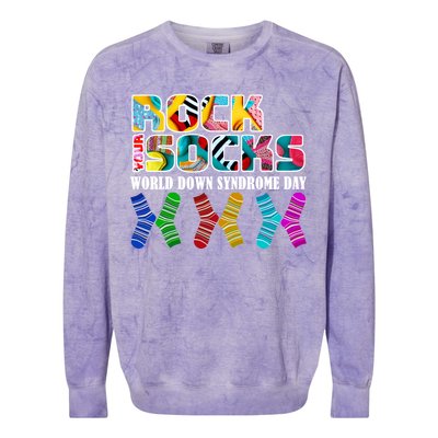 Rock Your Socks For World Down Syndrome Day Colorblast Crewneck Sweatshirt