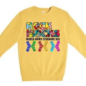 Rock Your Socks For World Down Syndrome Day Premium Crewneck Sweatshirt