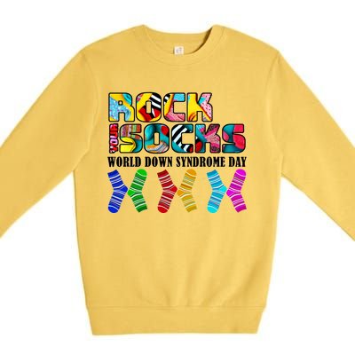 Rock Your Socks For World Down Syndrome Day Premium Crewneck Sweatshirt