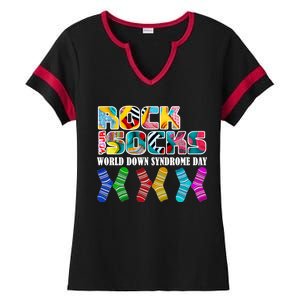 Rock Your Socks For World Down Syndrome Day Ladies Halftime Notch Neck Tee