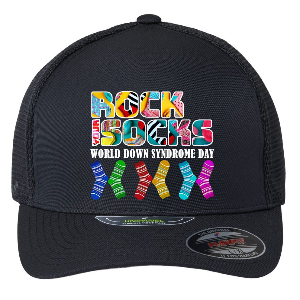 Rock Your Socks For World Down Syndrome Day Flexfit Unipanel Trucker Cap