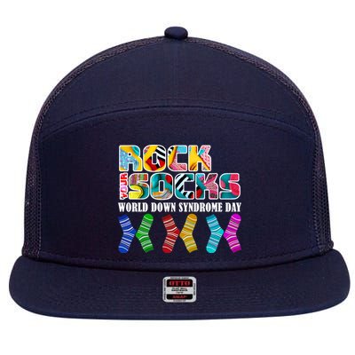 Rock Your Socks For World Down Syndrome Day 7 Panel Mesh Trucker Snapback Hat