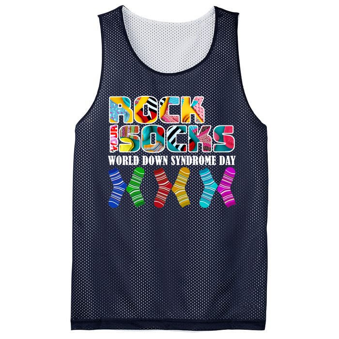 Rock Your Socks For World Down Syndrome Day Mesh Reversible Basketball Jersey Tank