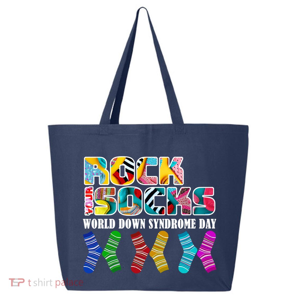 Rock Your Socks For World Down Syndrome Day 25L Jumbo Tote