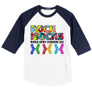 Rock Your Socks For World Down Syndrome Day Baseball Sleeve Shirt