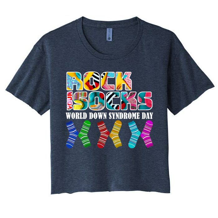 Rock Your Socks For World Down Syndrome Day Women's Crop Top Tee