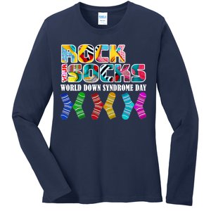 Rock Your Socks For World Down Syndrome Day Ladies Long Sleeve Shirt