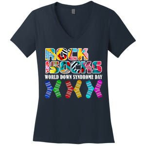 Rock Your Socks For World Down Syndrome Day Women's V-Neck T-Shirt