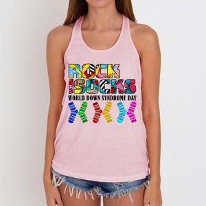 Rock Your Socks For World Down Syndrome Day Women's Knotted Racerback Tank