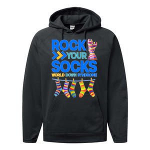 Rock Your Socks World Down Syndrome Awareness Day Performance Fleece Hoodie