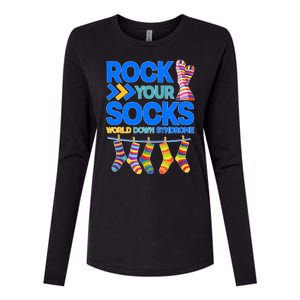 Rock Your Socks World Down Syndrome Awareness Day Womens Cotton Relaxed Long Sleeve T-Shirt