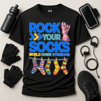 Rock Your Socks World Down Syndrome Awareness Day Cooling Performance Crew T-Shirt