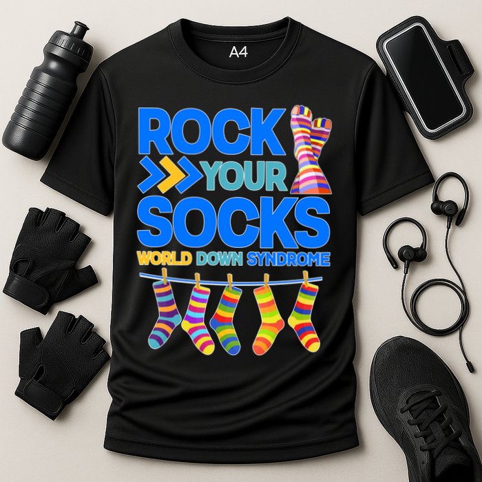 Rock Your Socks World Down Syndrome Awareness Day Cooling Performance Crew T-Shirt