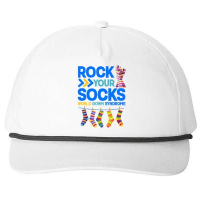 Rock Your Socks World Down Syndrome Awareness Day Snapback Five-Panel Rope Hat