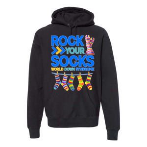 Rock Your Socks World Down Syndrome Awareness Day Premium Hoodie