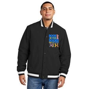 Rock Your Socks World Down Syndrome Awareness Day Insulated Varsity Jacket