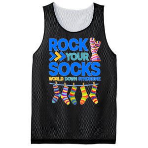 Rock Your Socks World Down Syndrome Awareness Day Mesh Reversible Basketball Jersey Tank