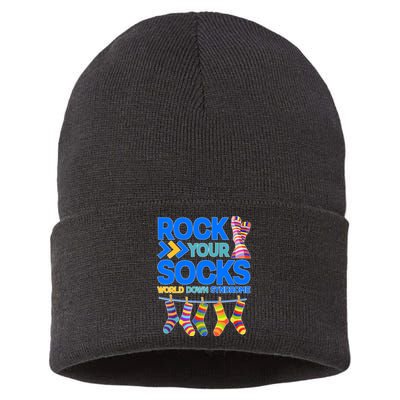 Rock Your Socks World Down Syndrome Awareness Day Sustainable Knit Beanie