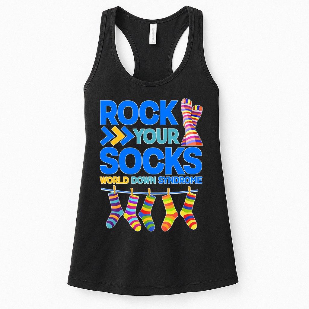 Rock Your Socks World Down Syndrome Awareness Day Womens Tank Top
