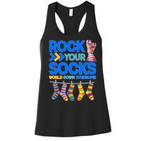 Rock Your Socks World Down Syndrome Awareness Day Women's Racerback Tank