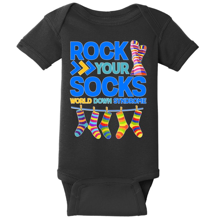 Rock Your Socks World Down Syndrome Awareness Day Baby Bodysuit